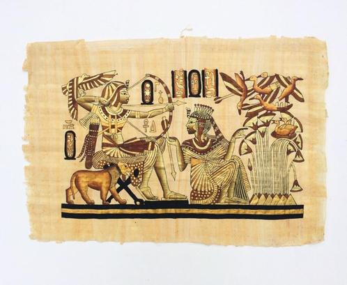 Grote papyrus (65 x 45 cm) ' Farao op jacht ' NIEUW !, Huis en Inrichting, Woonaccessoires | Wanddecoraties, Nieuw, Ophalen of Verzenden