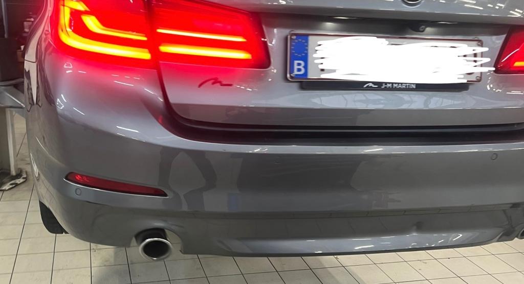 BMW 5-serie G30 achterbumper — 2016 tot 2018, Ophalen, Gebruikt, Achter, Bumper