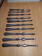 10 kreeftenhaakjes / krabhaakjes in inox, Huis en Inrichting, Keuken | Bestek, Ophalen of Verzenden, Zo goed als nieuw, Los bestek