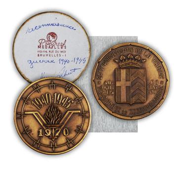 Zeldzame BELGIË 1940-1945 WO2 Medaille P.DEGREEF beschikbaar voor biedingen