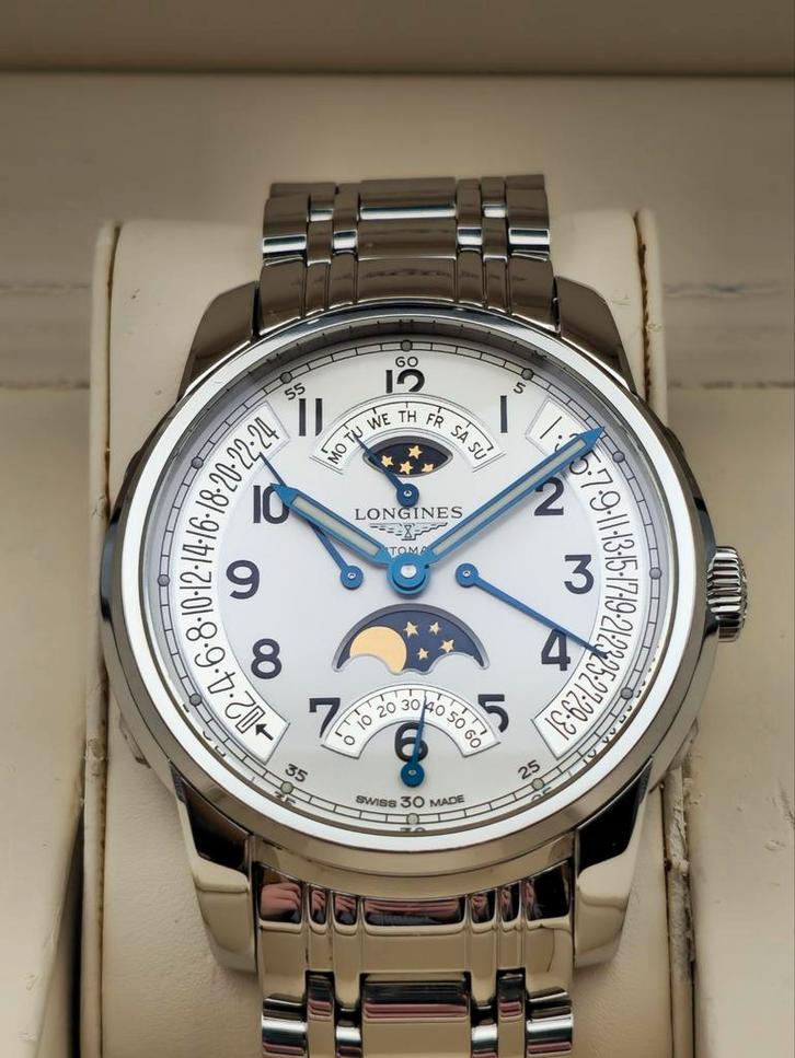 Longines Saint-Imier Retrograde GMT Moonphase, Handtassen en Accessoires, Horloges | Heren, Ophalen of Verzenden