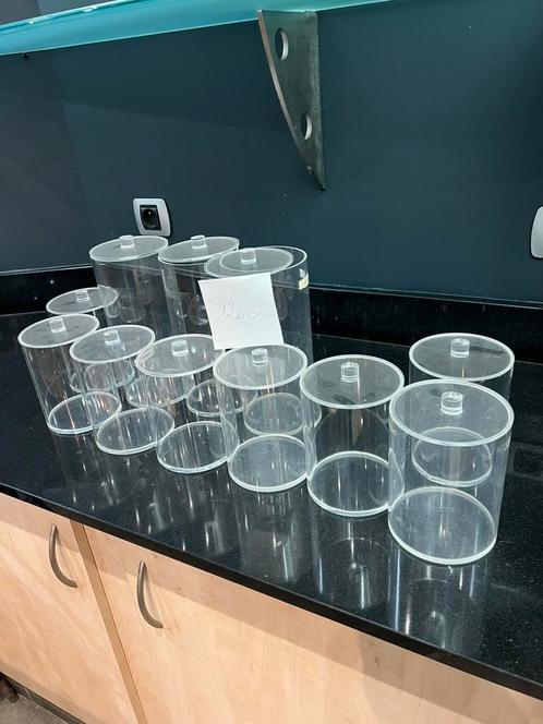 Set van 11 cilindrische dozen van plexiglas, Zakelijke goederen, Horeca | Food, Ophalen of Verzenden