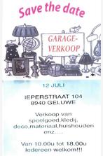 Garageverkoop in geluwe, Diversen, Rommelmarktspullen, Ophalen, Zo goed als nieuw