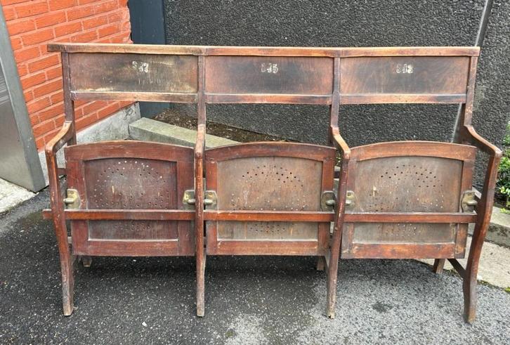 Cinemabank, Bioscoopbank, Theaterbank 1900s, Antiek en Kunst, Antiek | Meubels | Stoelen en Sofa's, Ophalen
