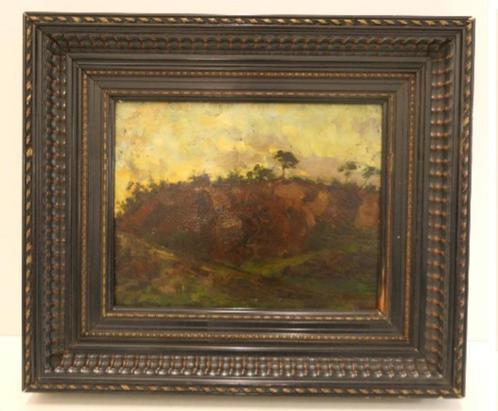 huile sur panneau paysage signe paul mathieu, Antiek en Kunst, Kunst | Schilderijen | Klassiek, Ophalen of Verzenden