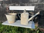 Zinken gieter en emmer, Tuin en Terras, Ophalen, Gebruikt