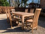 OPRUIMING 100% Teak Tuinset Tafel 220 + 6 stoelen, Tuin en Terras, Ophalen