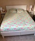 Prachtig wit houten bed 140/200 LeenBakker sommier+matras, Ophalen, Zo goed als nieuw