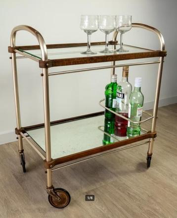 Art Deco Italiaans hout en messing droge barkast beschikbaar voor biedingen