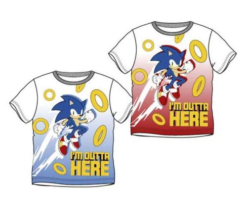 Sonic T-shirt - Mt 98 - 104 - 116 - 128 - Rood of Blauw, Kinderen en Baby's, Kinderkleding | Maat 128, Nieuw, Jongen, Shirt of Longsleeve