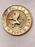 Munt België 10 cent Leopold II jaartal 1901 frans zeldzaam, Postzegels en Munten, Overig, Ophalen of Verzenden, Losse munt
