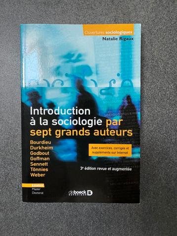 Introduction à la sociologie par sept grands auteurs beschikbaar voor biedingen