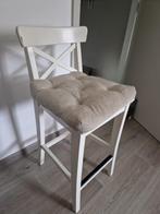 Witte barkruk ikea, Huis en Inrichting, Ophalen, Gebruikt, Hout, 60 tot 90 cm