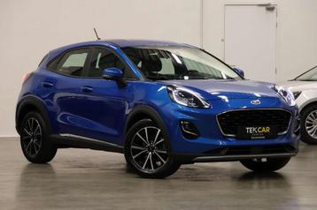 Ford Puma 1.0 EcoBoost mHEV Titanium Automaat, Auto's, Stof, 1404 kg, Blauw, Bedrijf