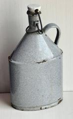 Très ancienne gourde émaillée avec bouchon porcelaine, Ophalen of Verzenden