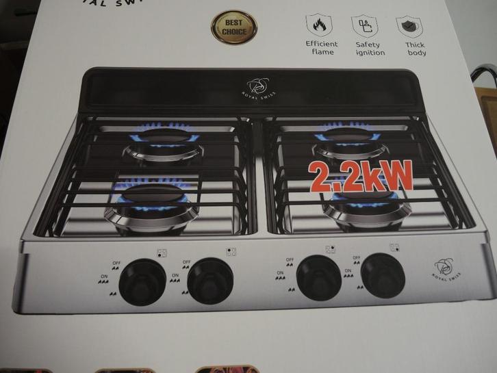 Gaskookplaat 4 pits werkt op gasflessen (buitenvuur), Elektronische apparatuur, Slowcookers, Nieuw, Ophalen of Verzenden