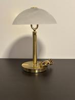 Lampe Wofi Germany, dorée avec abat-jour blanc, 35 cm de hau, Maison & Meubles, Lampes | Lampes de table, Enlèvement ou Envoi