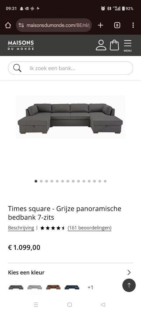 Ruime zetel met bed functie en opberging, Huis en Inrichting, Slaapkamer | Slaapbanken, Zo goed als nieuw, Ophalen