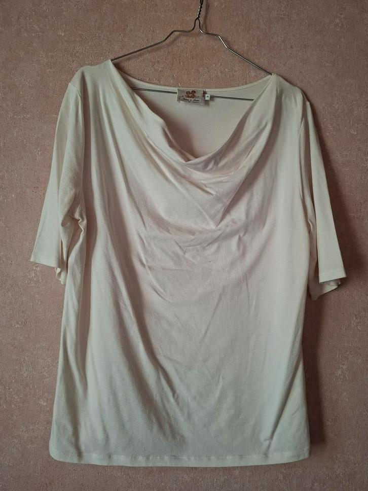 Top à col drapé blanc crème Thelma & Louise - XL, Vêtements | Femmes, Tops, Porté, Taille 46/48 (XL) ou plus grande, Blanc, Manches courtes