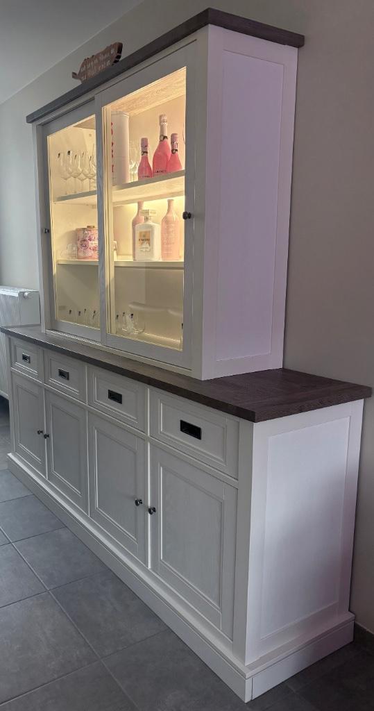 Vitrinekast, Huis en Inrichting, Kasten | Buffetkasten, Gebruikt, 200 cm of meer, 200 cm of meer, 50 tot 75 cm, Met lade(s), Met deur(en)