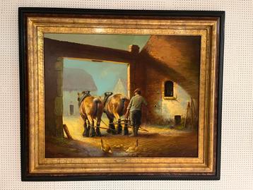 Schilderij Georges Teugels Boerenpaarden beschikbaar voor biedingen