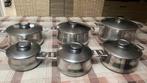 Sets de 6 casserole, Huis en Inrichting, Inox, Gebruikt, Keramische plaat, Ophalen