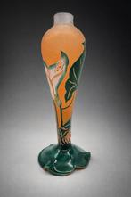pied de lampe art nouveau la rochère en verre camée signé, Enlèvement ou Envoi