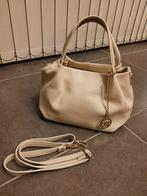 Ecru handtasje Mia Tomazzi, 100% leder in perfecte staat., Ophalen of Verzenden, Zo goed als nieuw, Beige, Handtas