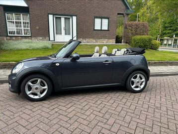 Mini Cooper cabrio 1.6i benzine Airco Navi Leder gekeurd, Autos, Achat, 1586 cm³, Euro 6, Entreprise