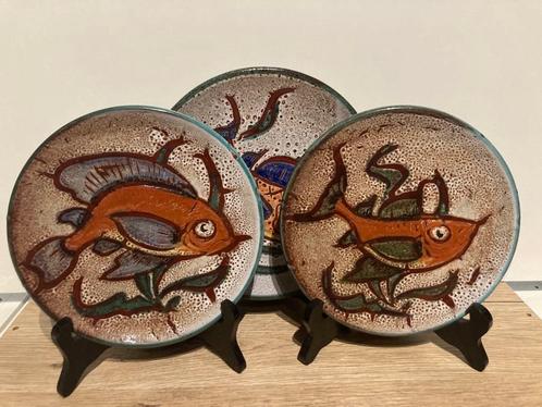 3 vintage Vallauris Daniel Etienne borden, Antiek en Kunst, Antiek | Keramiek en Aardewerk, Ophalen of Verzenden