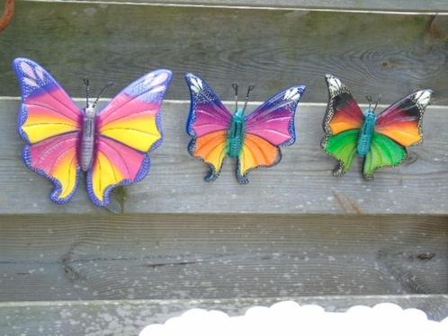 wandbeeld (3) exotische vlinder in terracotta kleuren, Tuin en Terras, Tuinwanddecoratie, Nieuw, Ophalen of Verzenden