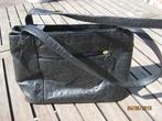 Handtas zwart struisvogel leder, Handtassen en Accessoires, Ophalen of Verzenden, Gebruikt, Zwart, Handtas