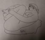 Naakt. Sculptuur. Volti. Voorbereidende tekening., Antiek en Kunst, Ophalen of Verzenden