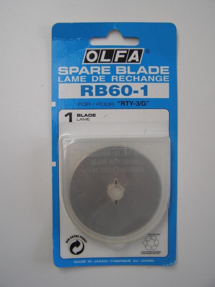 Olfa spare blade RB 60-1 voor rotary cutter RTY-3/G, Hobby en Vrije tijd, Naaien en Fournituren, Nieuw, Overige typen, Ophalen of Verzenden