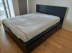 Zwart bed (160x200 - Ikea) met lades en matras, Huis en Inrichting, Slaapkamer | Bedden, Ophalen, Gebruikt, Zwart, Twijfelaar