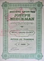 S.A. Joseph Beeckman - action au porteur (1927) - Anvers, Timbres & Monnaies, Actions & Titres, 1920 à 1950, Action, Enlèvement ou Envoi
