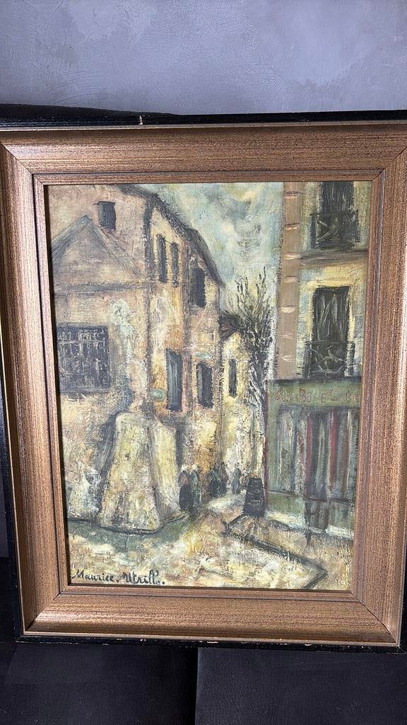 Tableau scène de Montmartre -  style Maurice Utrillo, Antiquités & Art, Enlèvement ou Envoi