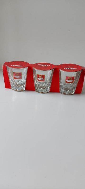 Lamot 3  oude verzamel glazen in originele verpakking  beschikbaar voor biedingen