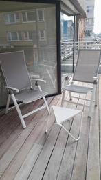 2 fauteuils inclinables très robustes + table d'apéritif, Jardin & Terrasse, Chaises de jardin, Enlèvement