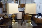 2 Italiaanse hollywood regency messing lampen 50's Gomiero, Ophalen, Zo goed als nieuw, Hollywood regency, mid century, Italiaans vintage, retro