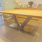 Moderne eiken houten tafel, Ophalen, Eikenhout, 200 cm of meer, 50 tot 100 cm