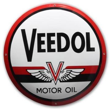 Zwaar emaillen Veedol motor oil reclame bord & andere borden