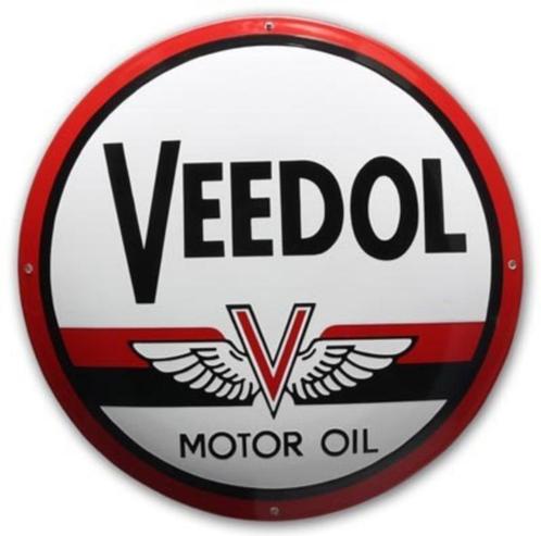 Zwaar emaillen Veedol motor oil reclame bord & andere borden, Collections, Marques & Objets publicitaires, Comme neuf, Panneau publicitaire