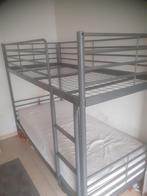 Lit grise superposé 90/200 en bon état sans matelas, Maison & Meubles, Chambre à coucher | Lits superposés & Lits mezzanines, Enlèvement ou Envoi