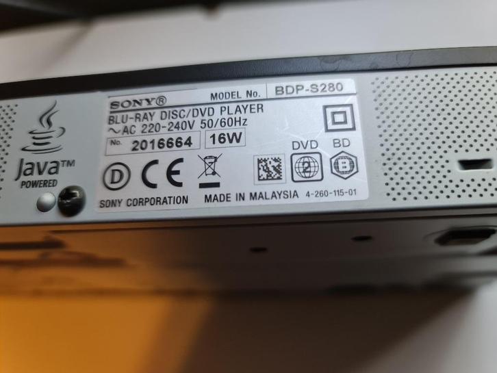 DVD-BLUE RAY SPELER SONY  Sony BDP-S280 50 Euro, Audio, Tv en Foto, Blu-ray-spelers, Zo goed als nieuw, Sony, Ophalen