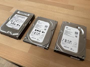 3 harde schijven 7200RPM, 4 TB totaal (Seagate + Samsung) beschikbaar voor biedingen