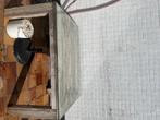 Houten tafel incl. glazen blad, Tuin en Terras, Ophalen, Gebruikt, Rechthoekig, Hout