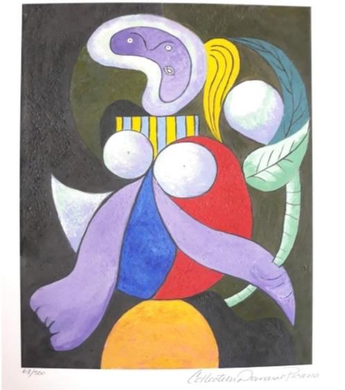 Picasso 'Woman with Flower' (36 x 30 cm), Antiek en Kunst, Kunst | Litho's en Zeefdrukken, Ophalen of Verzenden