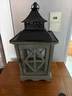 Lantaarn van ijzer en hout (43/22/22 cm), Ophalen of Verzenden, Zo goed als nieuw, Hout