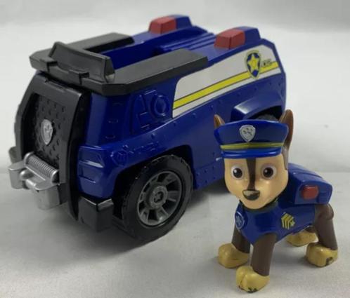 Paw Patrol Spin Master Chase Patrol Cruiser auto en figuur, Kinderen en Baby's, Speelgoed | Actiefiguren, Zo goed als nieuw, Verzenden